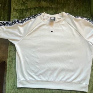 Nike Women’s White Crewneck Sweater with Black Accents